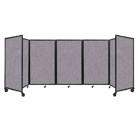 Versare Room Divider 360 Folding Portable Partition 14" x 5' Cloud Gray Fabric 1160508